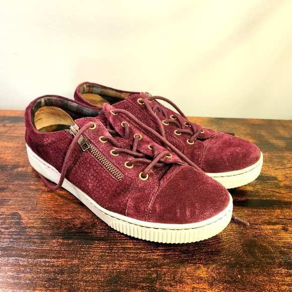 Born Suede Leather Side-Zip Sneakers - Women's size 8.5 - Picture 1 of 8
